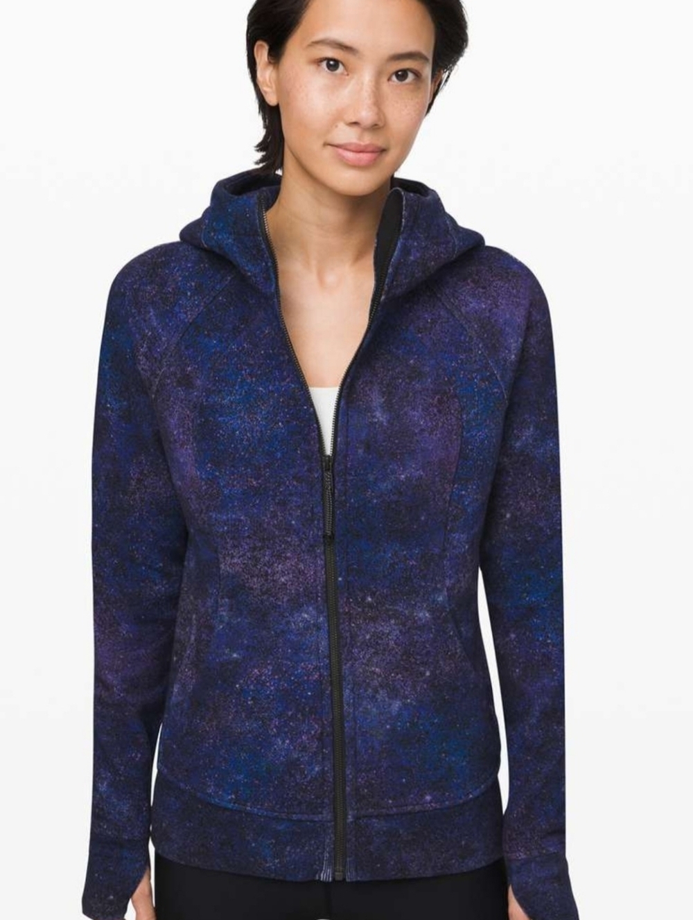 Lululemon Scuba Polar Lights Galaxy Zip Up Hoodie Light Cotton Fleece Size 6 - Picture 10 of 10
